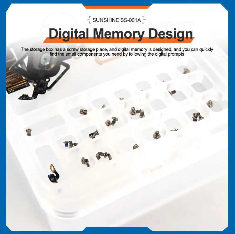 Sunshine Storage Box SS-001A | Multi-Function Organizer for IC Motherboard Parts and P close-up view