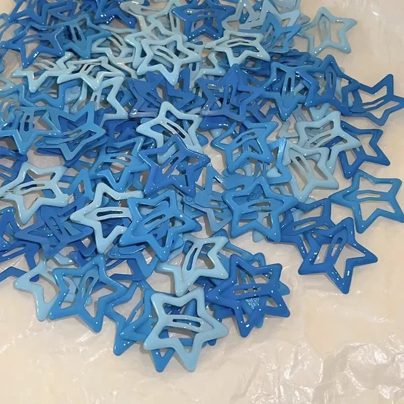 Colorful Kawaii Star Barrettes Y2K Spicy Girls BB Solid Star Hairclips Metal Snap Clip Headdress Hair Jewelry Gifts Wholesale