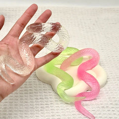 Squishy Snake Stress Ball | Stretchy Fidget Toy for Anxiety Relief and Hand Therapy close-up view