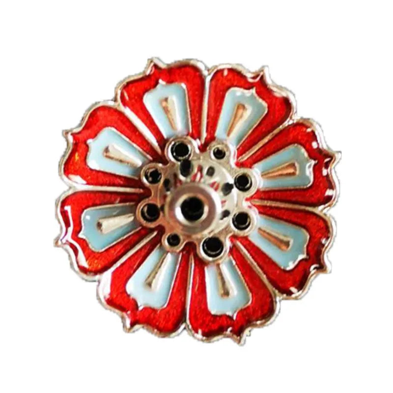 Metal Zen Lotus Buddha Incense Burner | Decorative Incense Stick Holder for Office and close-up view