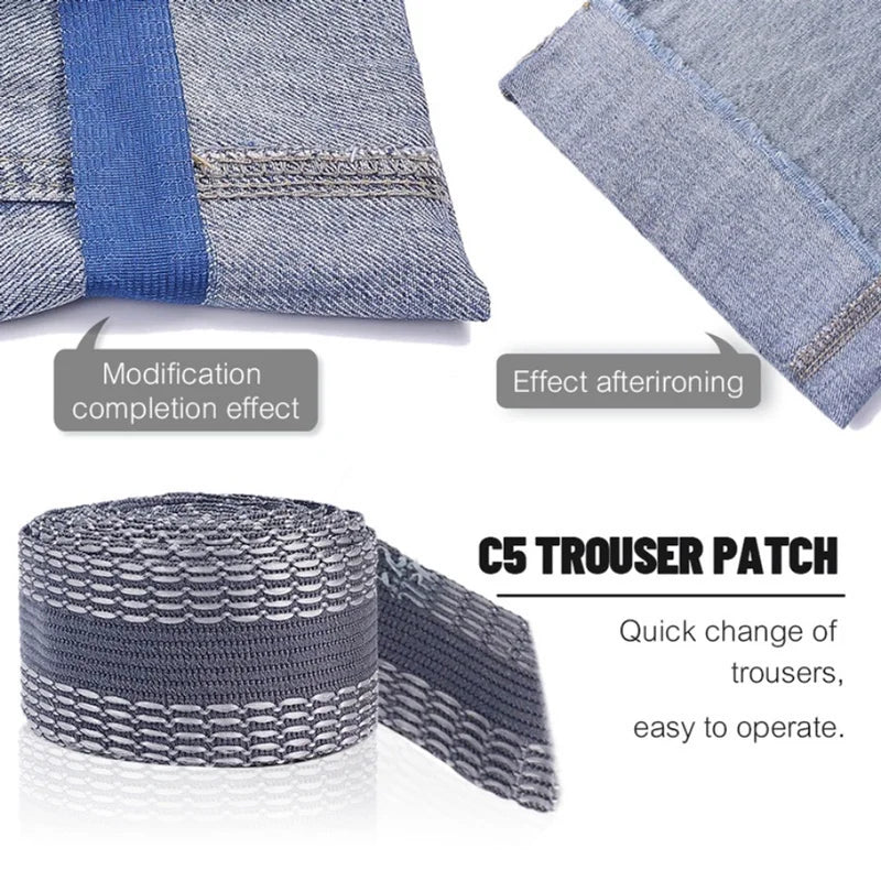 1-5M Self-Adhesive Pants Hem Paste Tape Trouser Edge Paste Iron-on Pant Shorten Repair close-up view