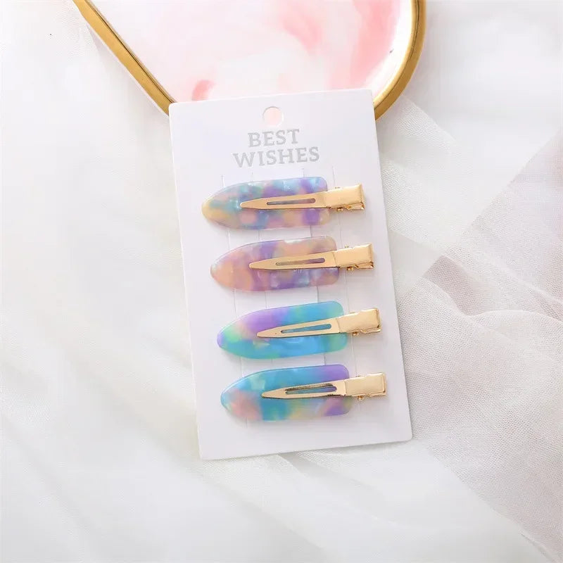 Set 4/2 Pcs No Bend Crease Seamless Hair Clips Fringe Hairpin Duckbill Clip Makeup Bangs Fixed Side Bangs Salon Styling Headwear