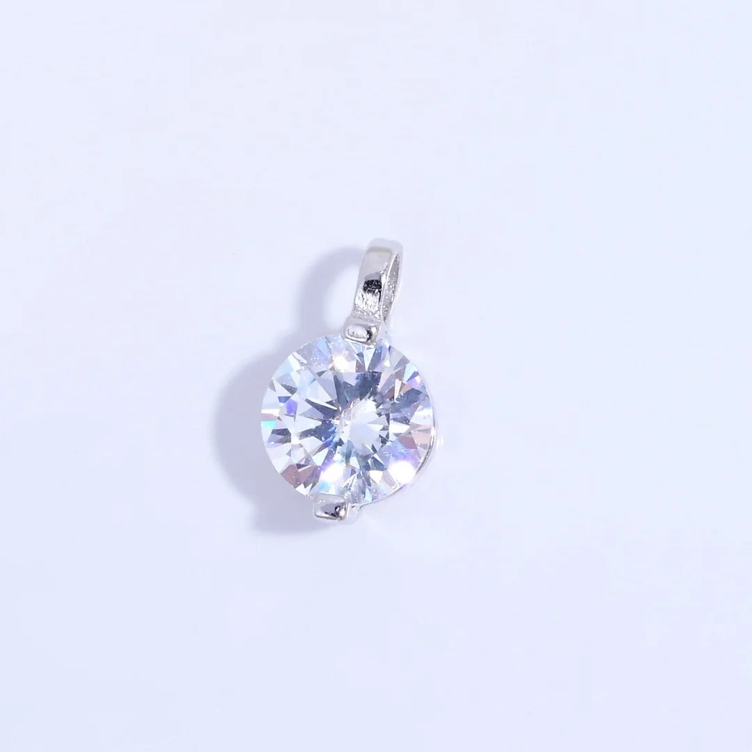 S925 Sterling Silver Inlaid Two-Claw Single Zircon Charm DIY Handmade Bracelet And Ne alternate view