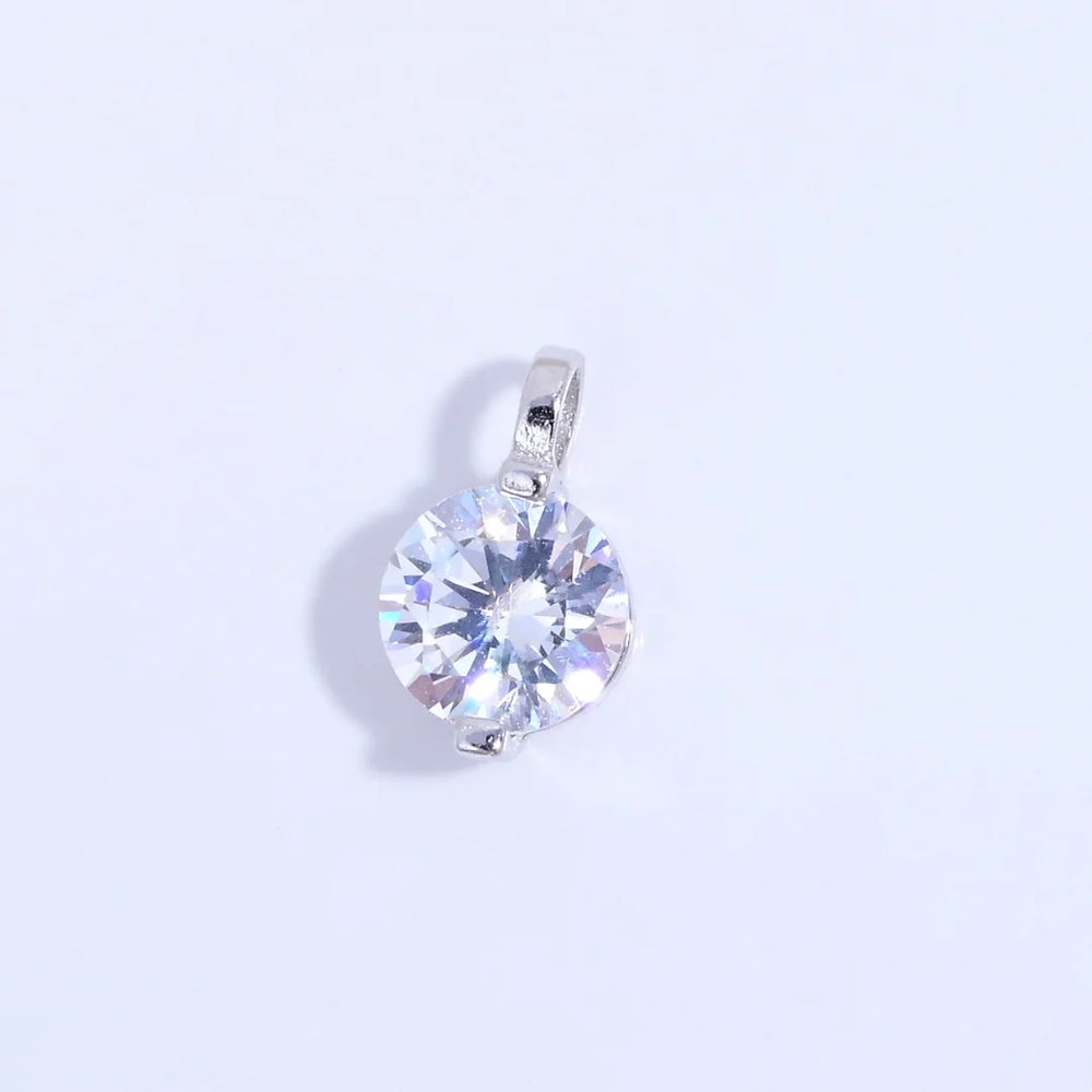 S925 Sterling Silver Inlaid Two-Claw Single Zircon Charm DIY Handmade Bracelet And Ne alternate view