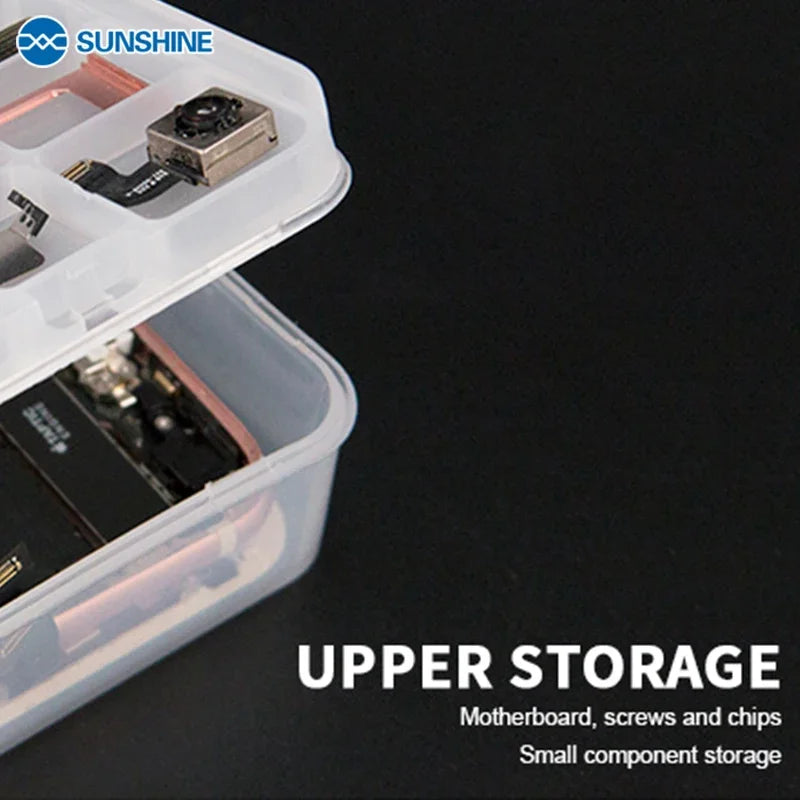 SUNSHINE SS-001A Multi Functional Phone Repair Storage Box | Mobile Repair Parts Organ close-up view
