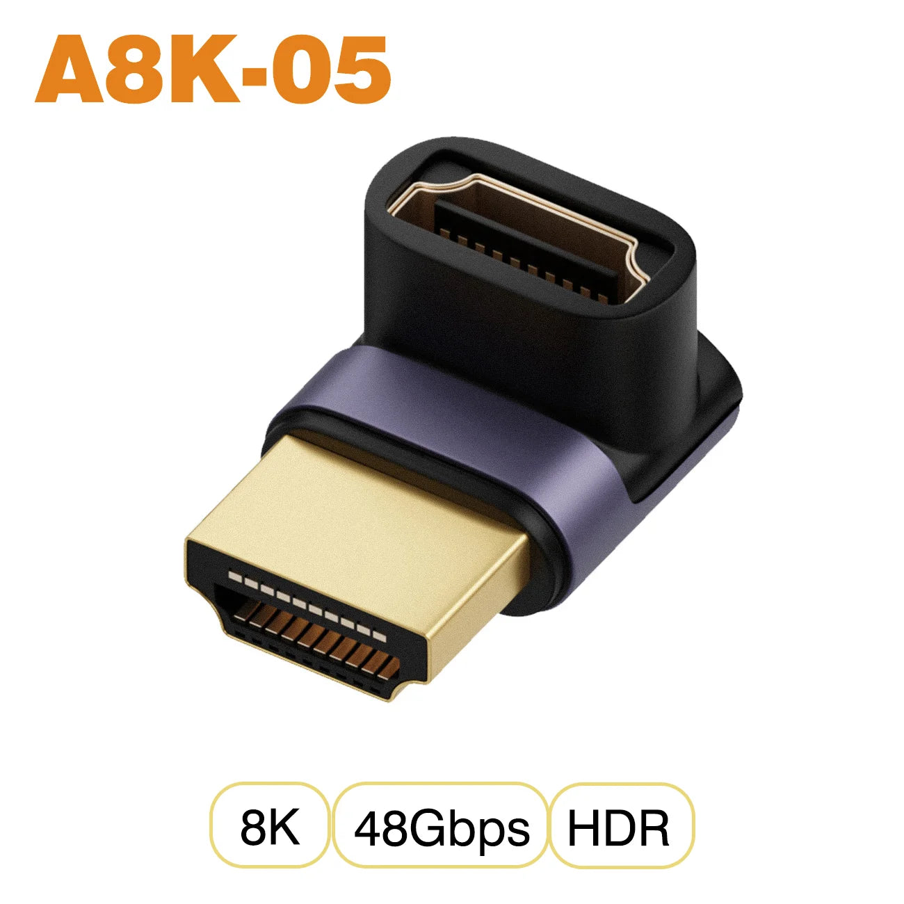 NNBILI HDMI 2.1 Adapter | 48Gbps 8K@60Hz Elbow and Straight Converter detail view