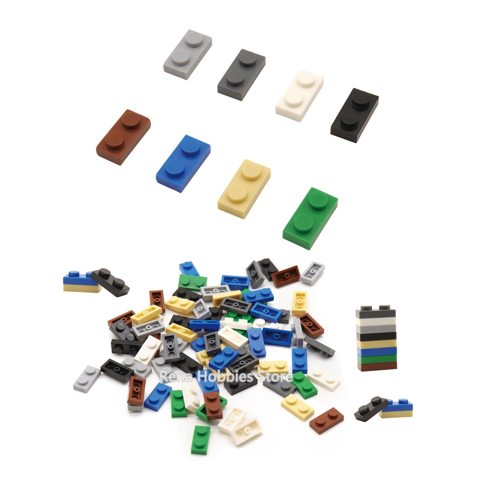 200PCS DIY Building Blocks Thin Figures Bricks 1x2 Dots | Educational Creative Toy Set Compatible wi