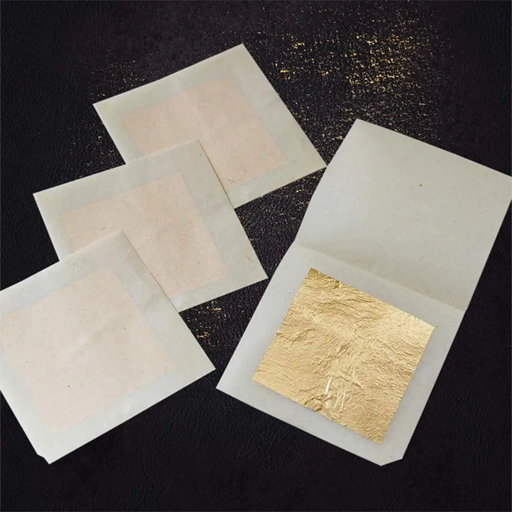 100-Piece Imitation Gold and Silver Foil Sheets for Gilding and Crafting | Metallic additional angle