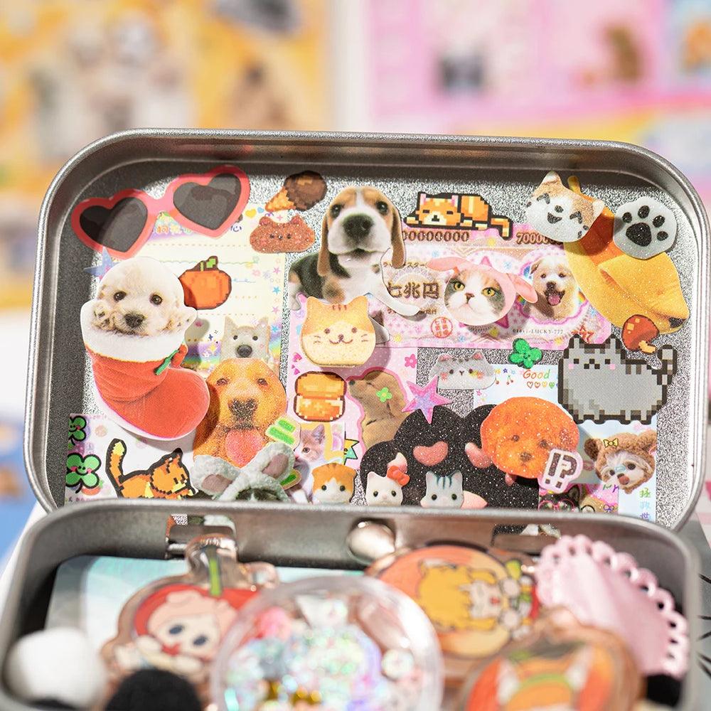 Cute Pets Sticker Book 30 Sheets | Scrapbooking DIY Collage Material lifestyle view