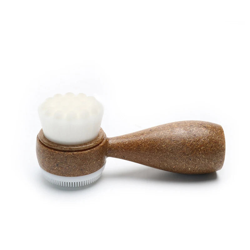 Double Sided Facial Brush | Coconut Handle Exfoliating Cleanser alternate view