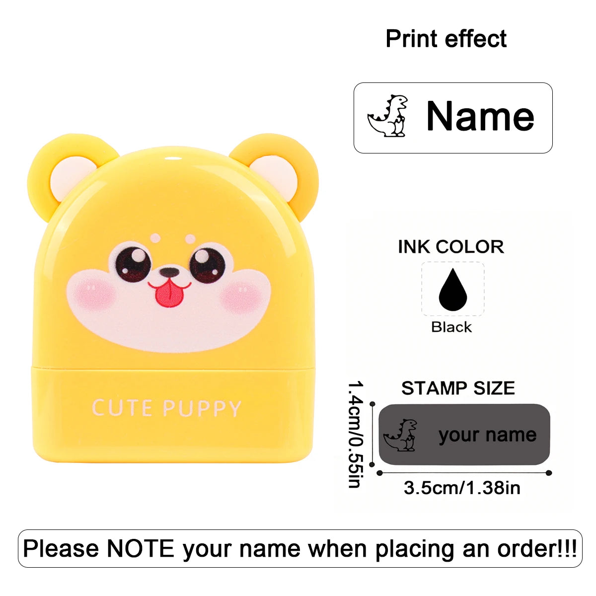 Personalized Animal Name Stamp | Custom Waterproof Clothing Label for Kids alternate view