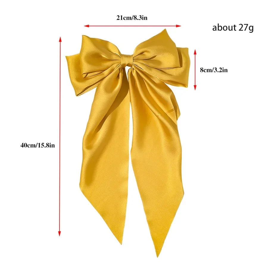 Satin Bow Hair Clips for Women Girls