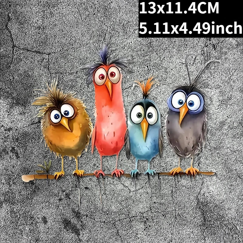 Funny Cartoon Bird Window Stickers | Self-Adhesive PVC Home Decals alternate view