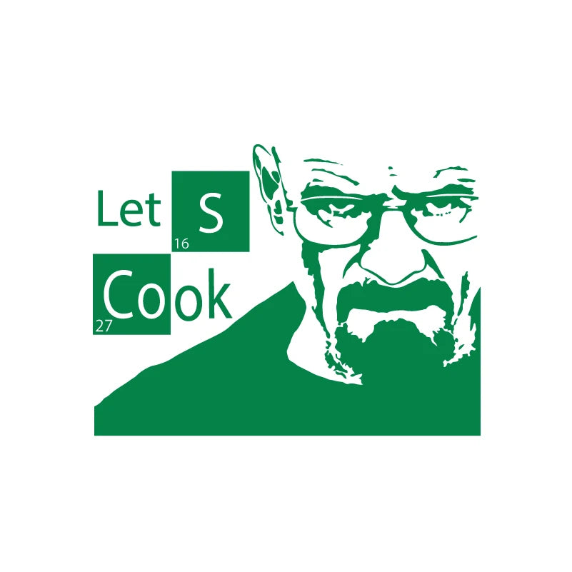 Instant Pot Vinyl Sticker | Kitchen Lets Cook Pressure Cooker Decal, Breaking Bad Heis close-up view