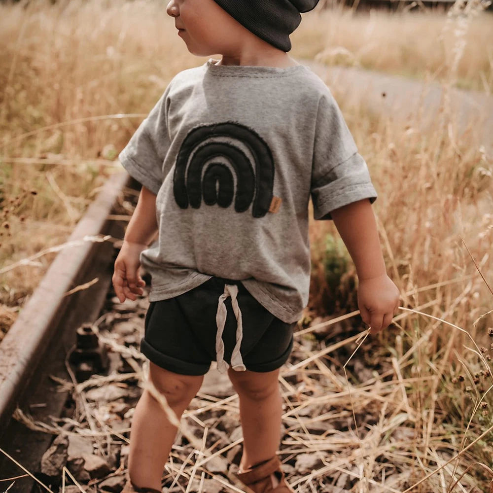 Baby Animal Print Cotton T-Shirt | Short Sleeve Top for Toddlers lifestyle view
