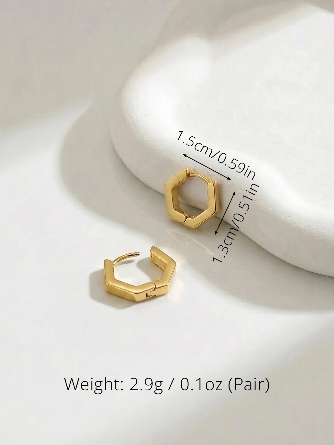 Unisex Stainless Steel Rectangular Hoop Earrings for Men Women Punk Rock Triangle H additional angle