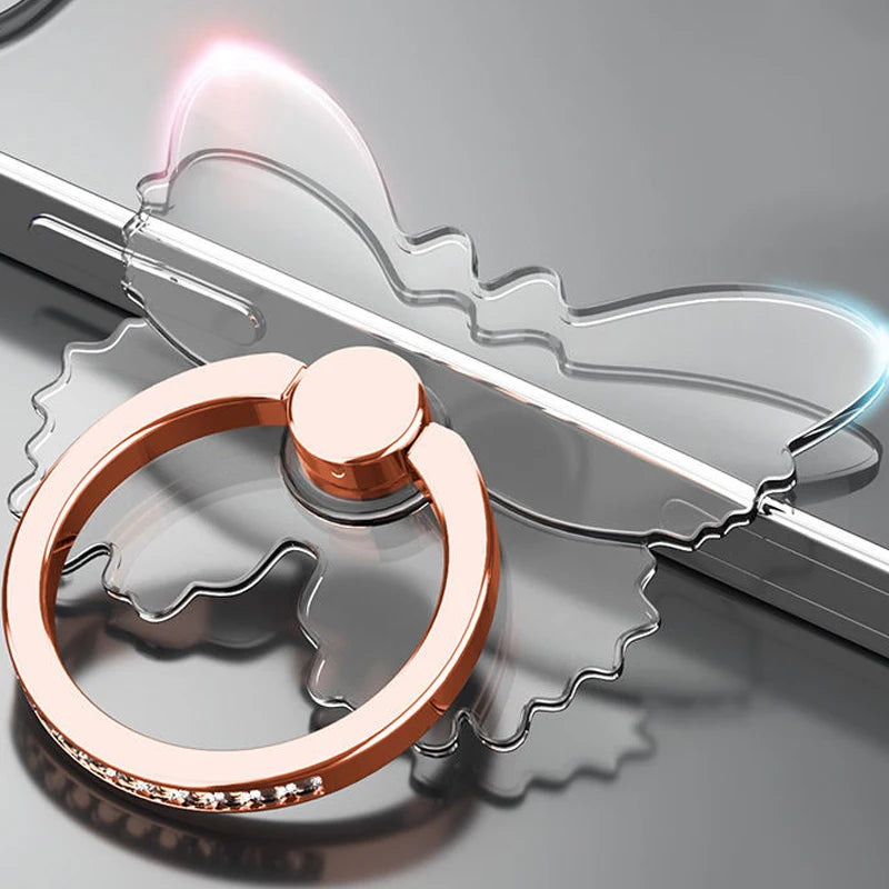 Transparent Cell Phone Ring Holder Stand 360°Degree Rotation Clear Finger Grip Kickstand detail view