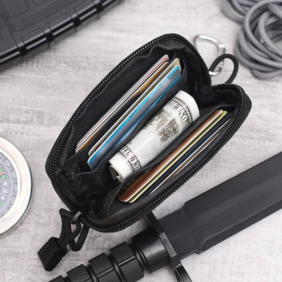 Waterproof Camping EDC Pouch | Tactical Key Purse Wallet with Card Slots and Zippers alternate view