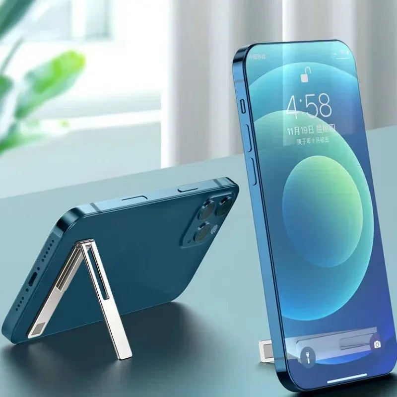 Magnetic Ultra Thin Foldable Mobile Phone Holder Bracket Metal Alloy Desktop Cell Pho lifestyle view