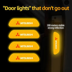 4Pcs Car Door Safety Warning Sticker Reflective Mark Decal | For Mitsubishi Lancer Ralliart ASX Mira