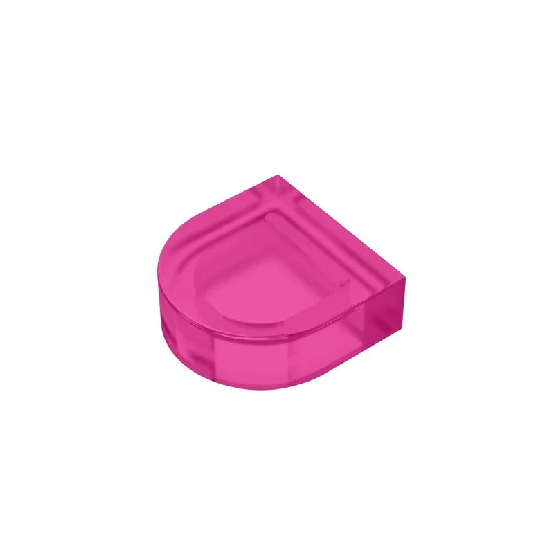 Gobricks Tile Round 1 x 1 Half Circle Extended | Compatible Brick Building Block additional angle