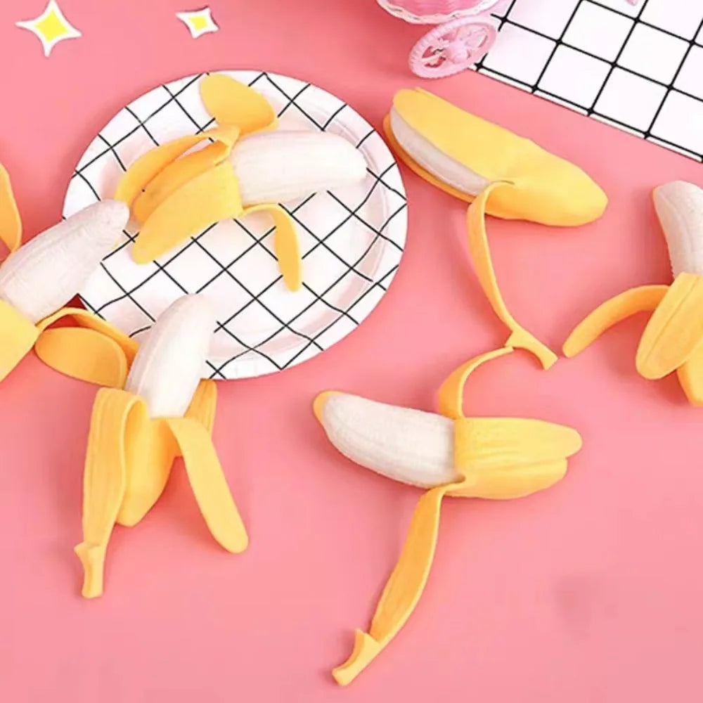 Peeled Banana Stress Ball | Cute Fruit Squishy Fidget Toy for Anxiety Relief alternate view