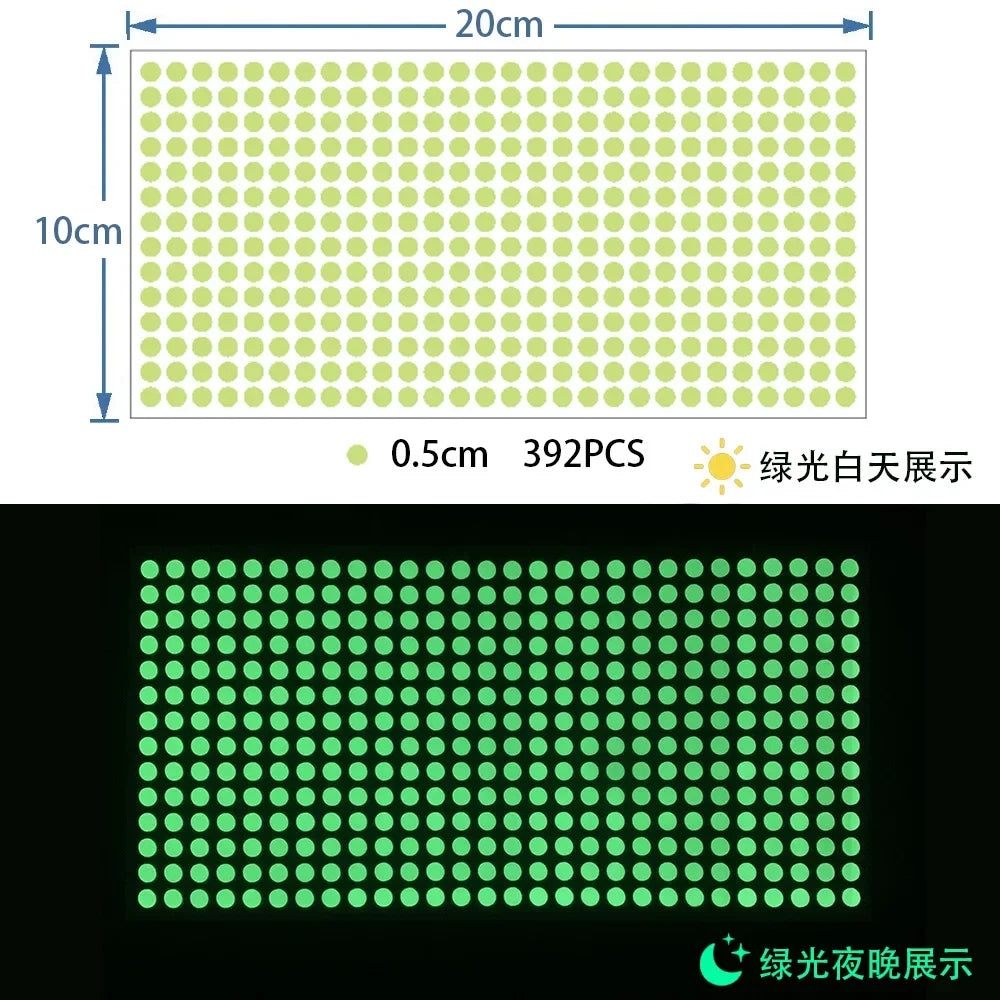 Glow in the Dark Wall Stickers | Luminous Dots Decals for Kids Room alternate view