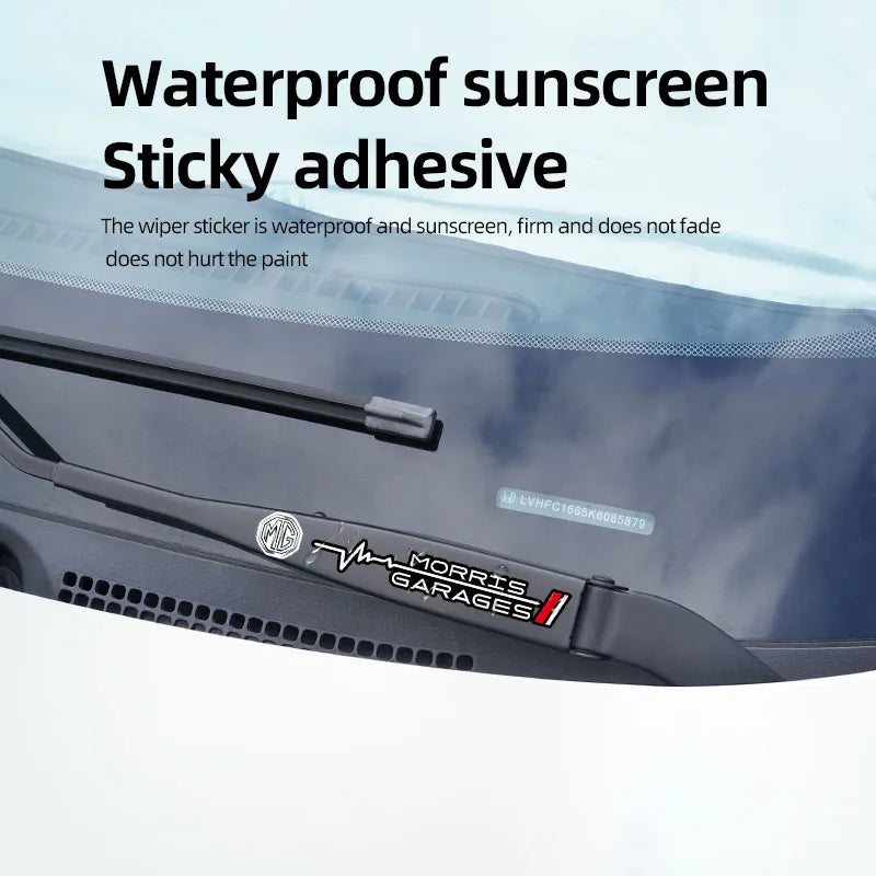 2Pcs Car Wiper Sticker Set | Waterproof PU Decals for MG Models detail view
