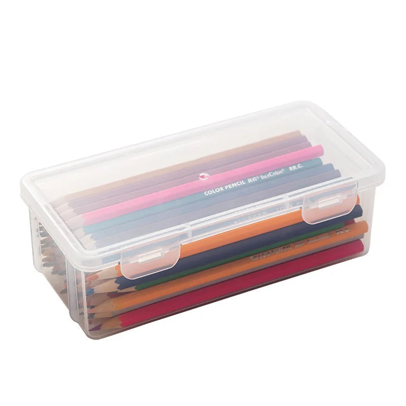 Plastic Pencil Box School Office Storage Organizer for Pens Markers Erasers additional angle