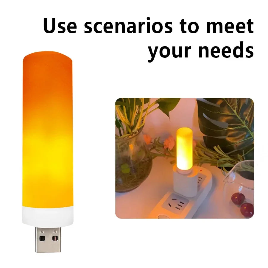 USB LED Flame Light Bulb | Simulated Candle Night Lamp alternate view