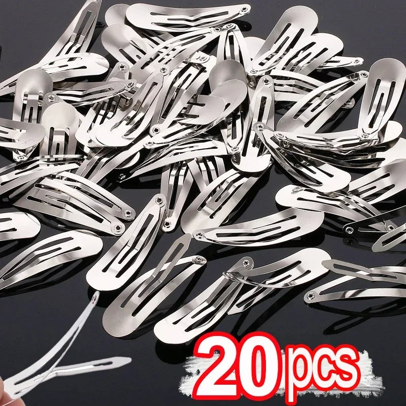 50pcs Silver Metal BB Hair Clips Girls Y2K Punk Drop Shaped Hairpins Hairclips Barrettes detail view