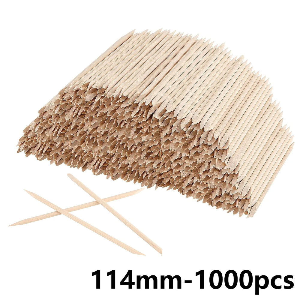 100/50pcs Nail Art Pusher Orange Wood Sticks Cuticle Pusher Remover Rhinestones Dotti lifestyle view