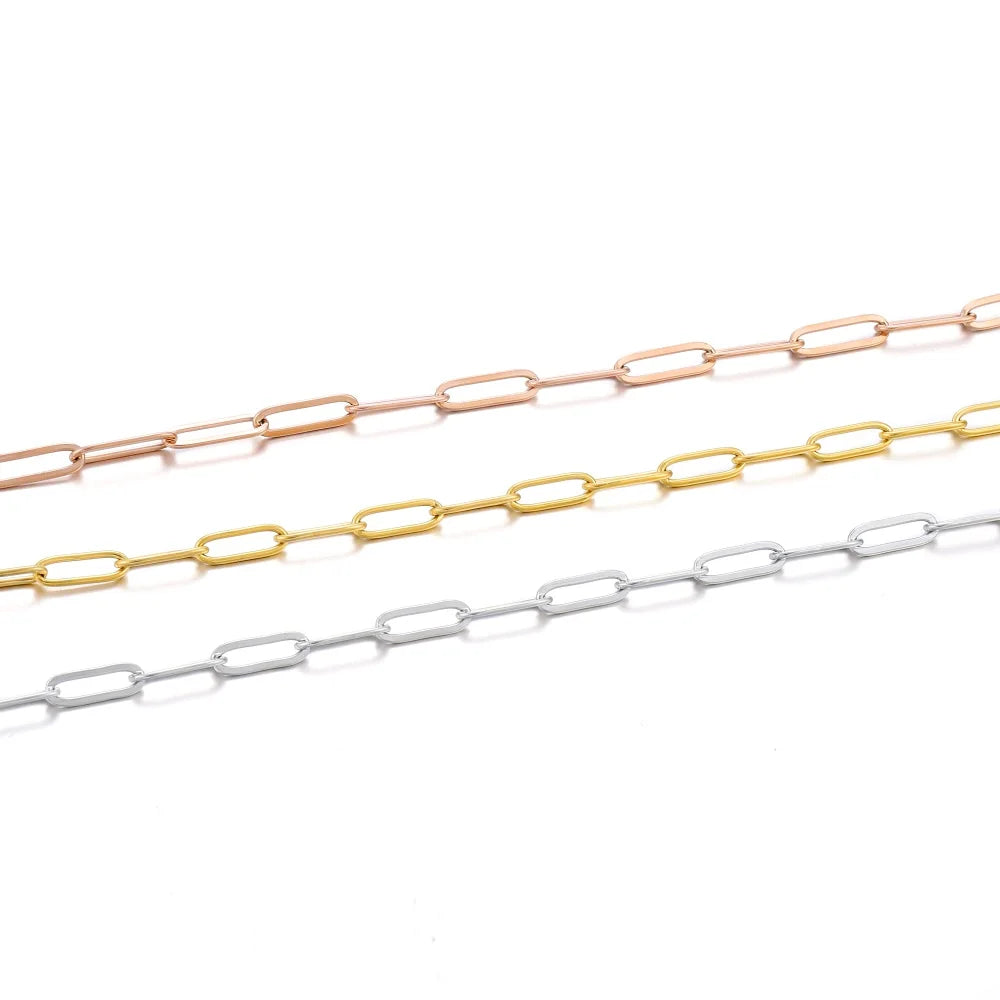 1M 3/4mm Stainless Steel Chain No Fade Cable Gold Chains for Necklace Bracelet Ankl additional angle