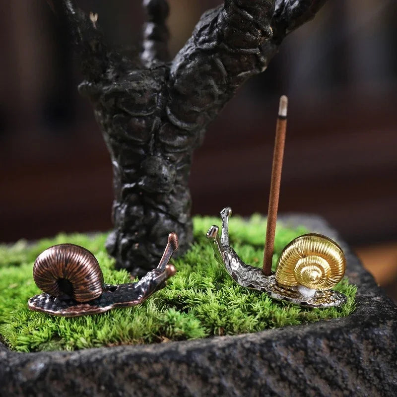 Metal Turtle Snail Shape Incense Holder | Alloy Animal Incense Burner for Home Decor lifestyle view