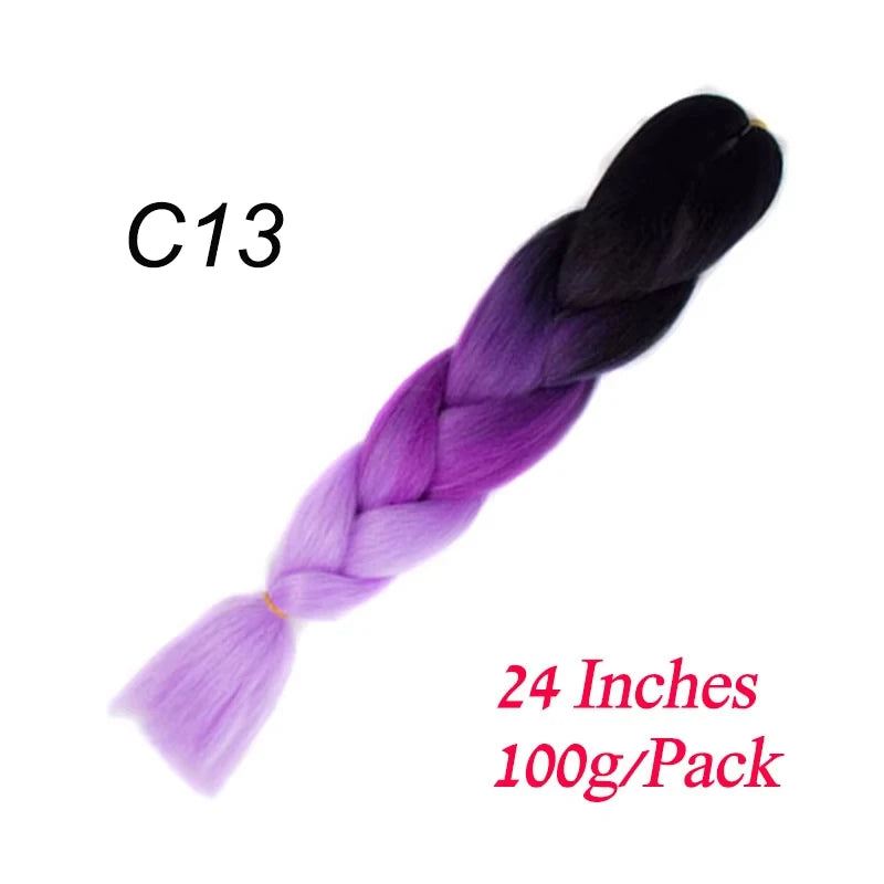 Lihui Pre Stretched Jumbo Braid Hair Extensions 24 inch | Kanekalon Synthetic Hair for African Braids