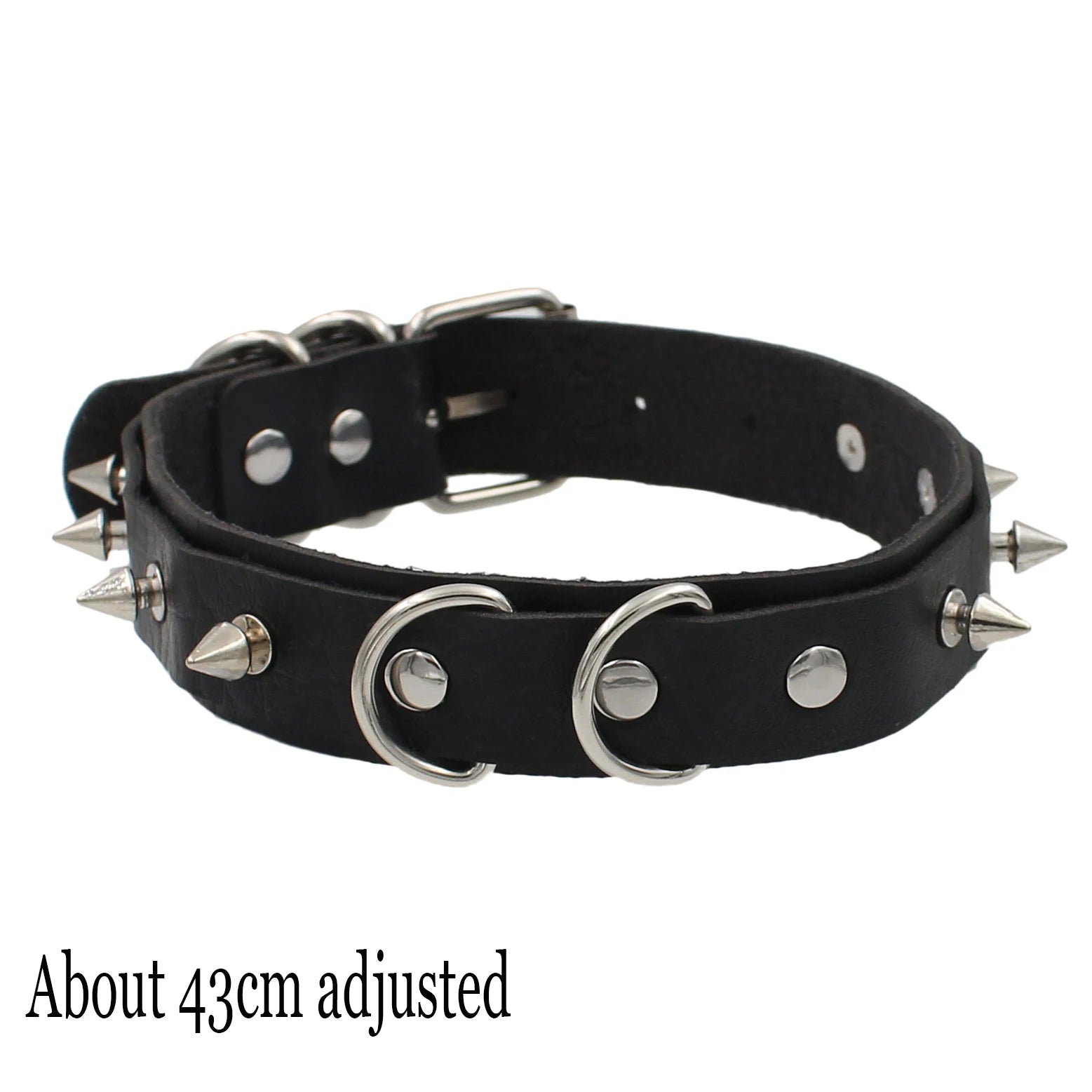 Gothic Bat Heart Lock Punk Choker | Black Leather Collar Necklace detail view