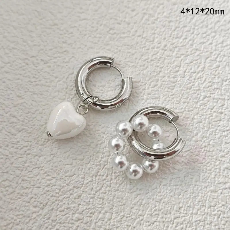 Fashion Heart Pendant Ear Buckle Fashionable Irregular Crystal Tassel Earrings Sweet lifestyle view