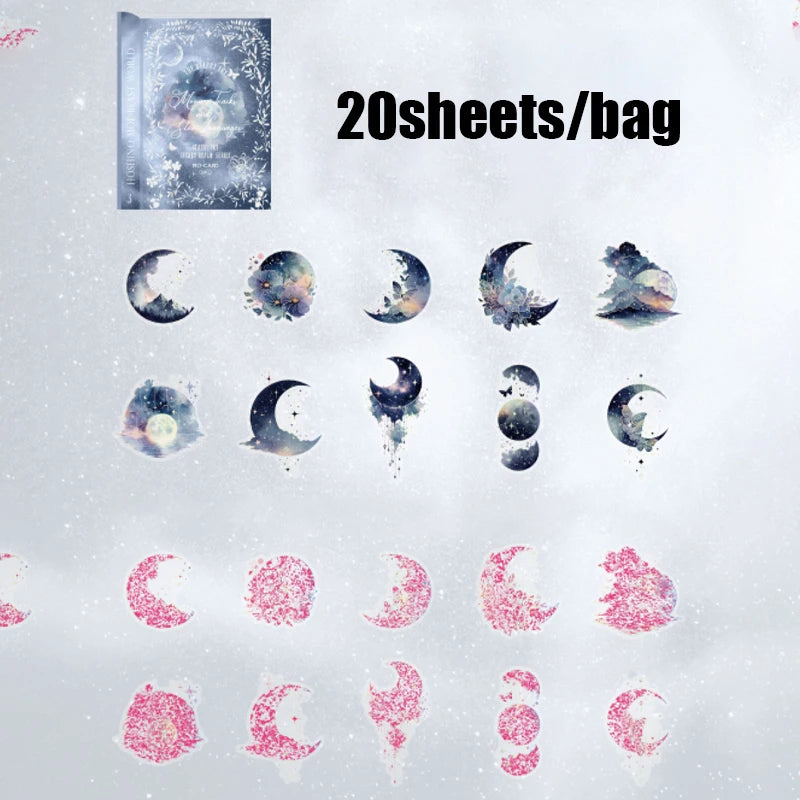 Mr. Paper 20pcs Floral Encounter PET Stickers | Botanical Theme Journal Decor lifestyle view