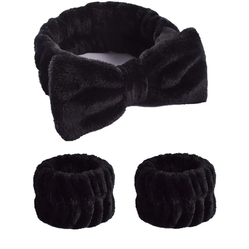 Soft Coral Fleece Headband Women Makeup Wash Face Spa Elastic Hair Band Fashion Female G detail view