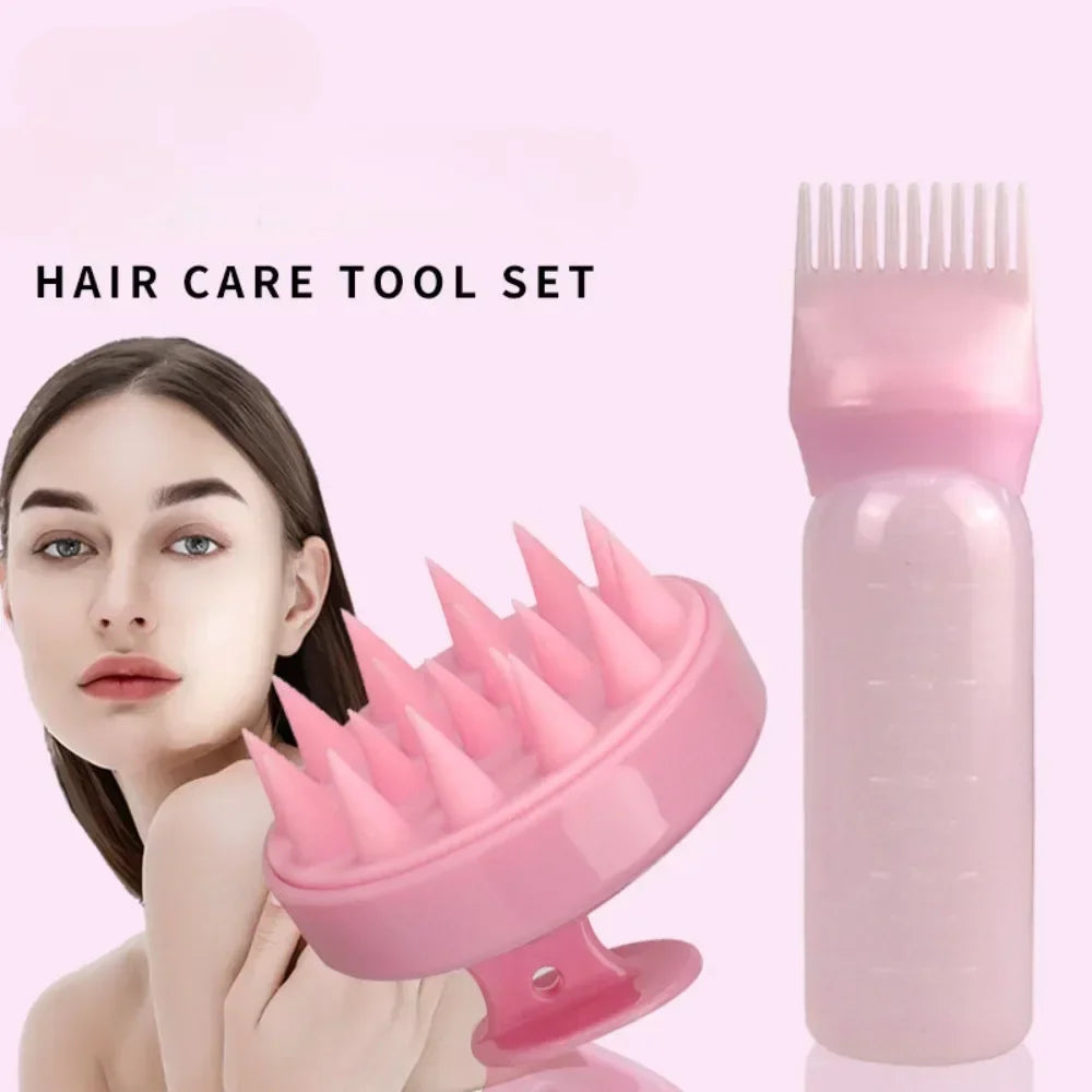 Silicone Shampoo Brush Head Scalp Massage Comb Hair Dye Tint Oil Applicator Bottle wi alternate view