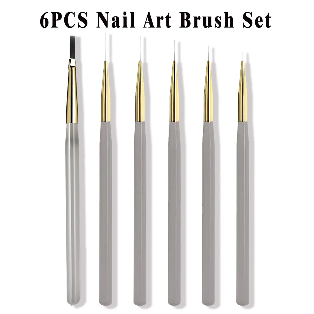 1/2/5Pcs French Plaid Nail Art Brush Set Ultra-Fine Liner Flat Brush for Grid Patte additional angle