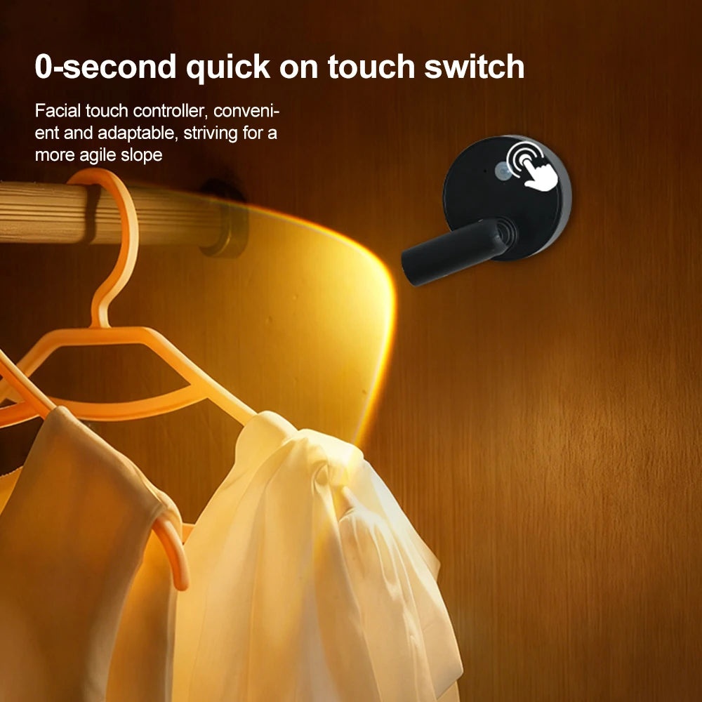 Magnetic USB Rechargeable LED Wall Light | Dimmable Touch Switch Reading Lamp close-up view