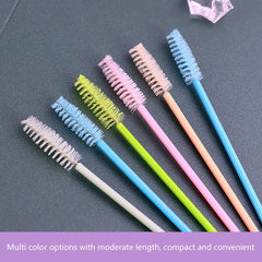 Disposable Eyelash Brushes 50 Pack | Mascara Wands Applicator Spoolies for Lash Extens close-up view