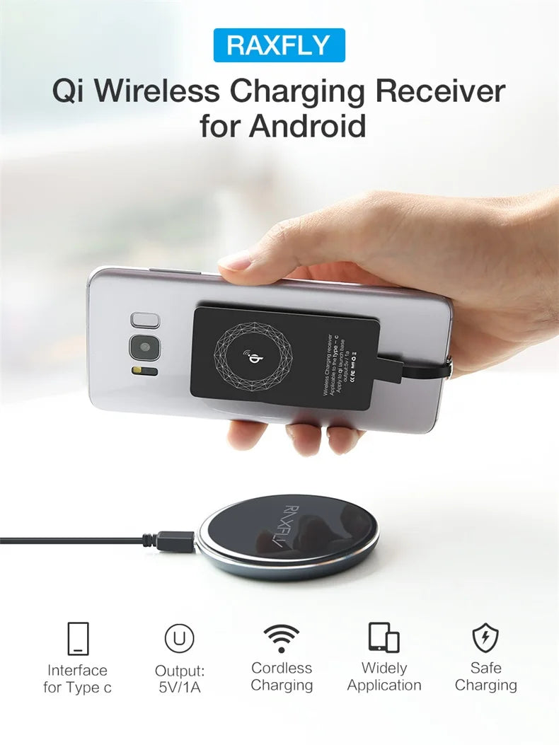 Universal Wireless Charging Receiver with Type-C Connector – Fast & Easy Charging - Onlytenbucks.com