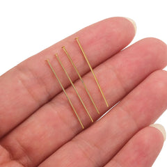 20pcs 20-70mm PVD Gold Plated Stainless Steel Flat Head Pins For Jewelry Making Findi alternate view