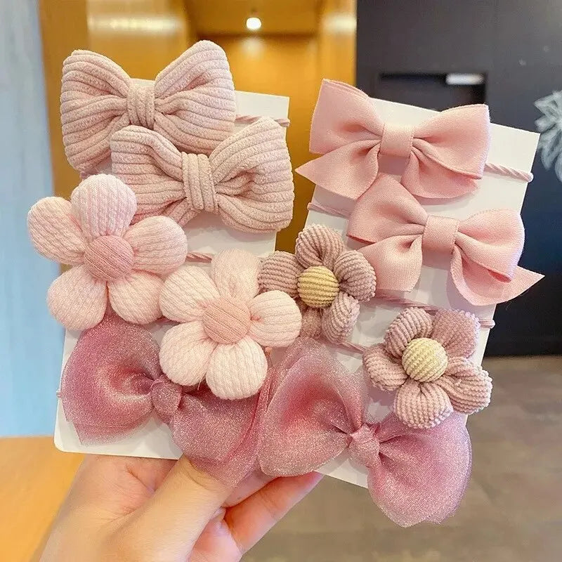 10pcs Hair Accessories Girls Scrunchies Aesthetic Lacos De Cabelo Infantil Bands Kids Bandeaux Elast