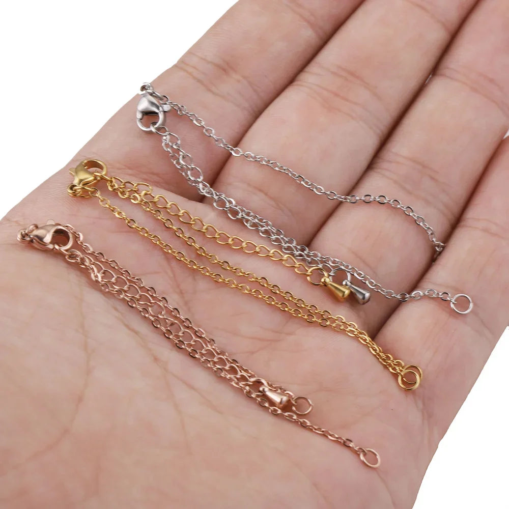 5pcs/lot Stainless Steel Width 1.5mm Adjustable Cuba Chain for Jewelry Making DIY Con lifestyle view