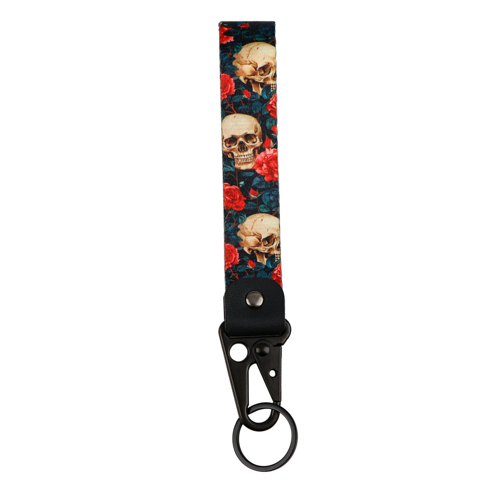 Skeleton Car Keychain | Scary Key Ring Jewelry for Men Women Motorcycle Lanyard Hallow close-up view