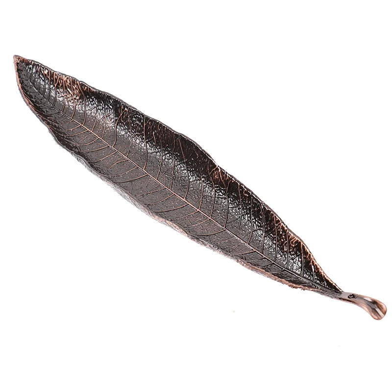 Metal Bodhi Leaf Incense Tray | Zen Incense Burner and Ash Catcher alternate view