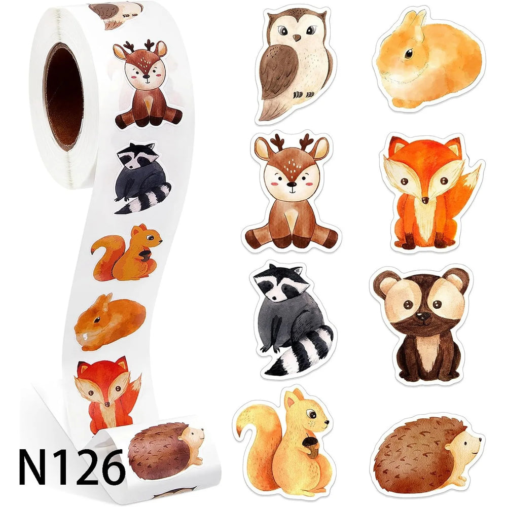 100-500 Animal Stickers Roll | Small Decorative Labels for Photocards and Gifts lifestyle view